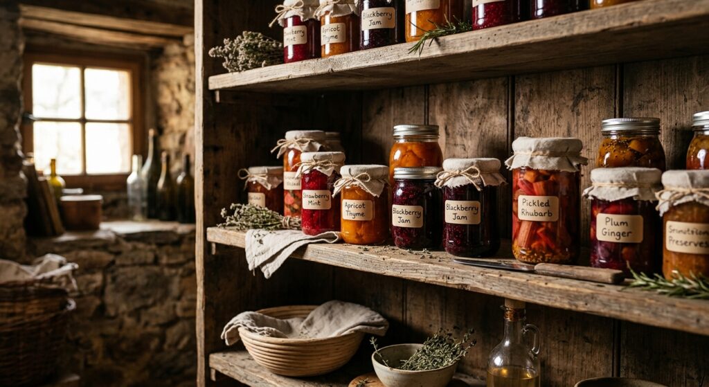 A high-quality, editorial food photography shot of aesthetically arranged glass jars filled with col